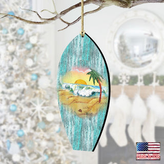 Surfboard Wooden Ornaments by G. DeBrekht - Coastal Holiday Decor - 8198522