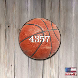 Basketball Wooden Custom House Number Sign - Love Family Kids Decor - Address Sign - MA989801
