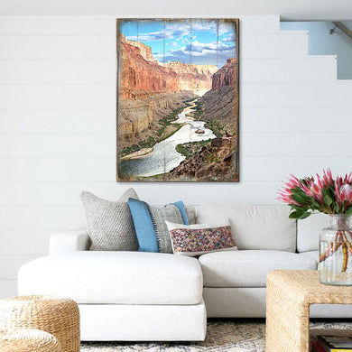 Canyon River Art Wooden Wall Art by Nature Wonders - Nature Wildlife Decor - 95279B