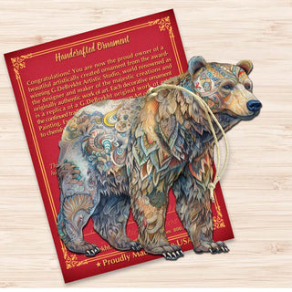 Alaskan Majestic Bear Wooden Ornaments by G.Debrekht - Wildlife Holiday Decor - 8710106-1