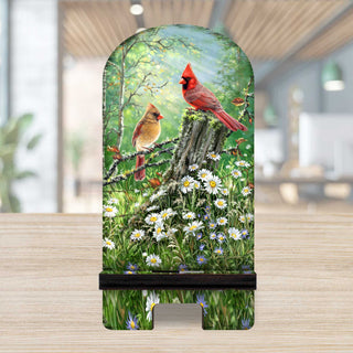 Cardinals Appear When Angels Are Near Cell Phone Stand Inspirational Decor Wood Mobile Tablet Holder Charging Station Organizer - 892086-DG
