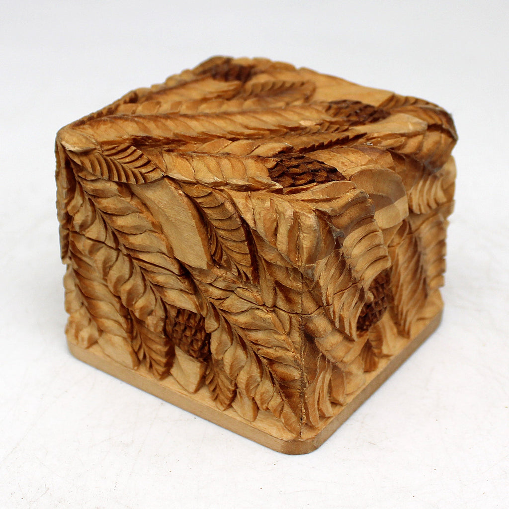 One-of-a-Kind Floral Wood Carved Jewelry Box 2.5