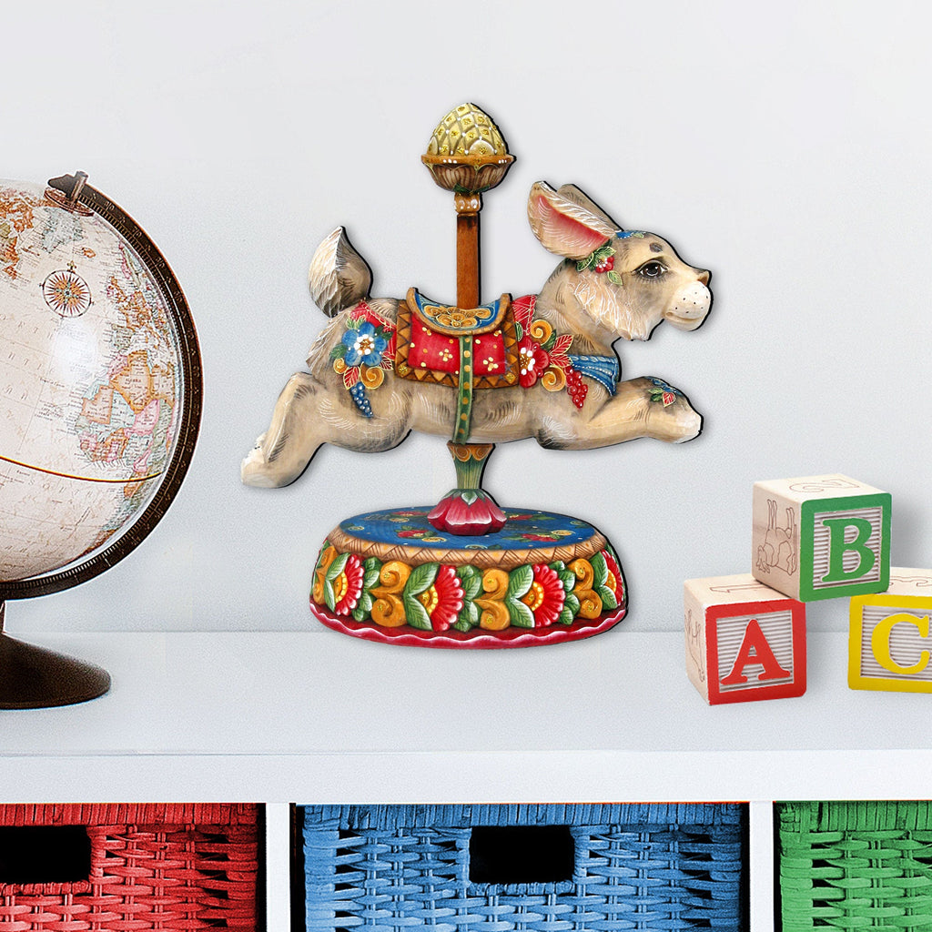 Carousel Bunny Easter Holiday Door Decor by G. DeBrekht - Carousel Holiday Decor - 8114042H