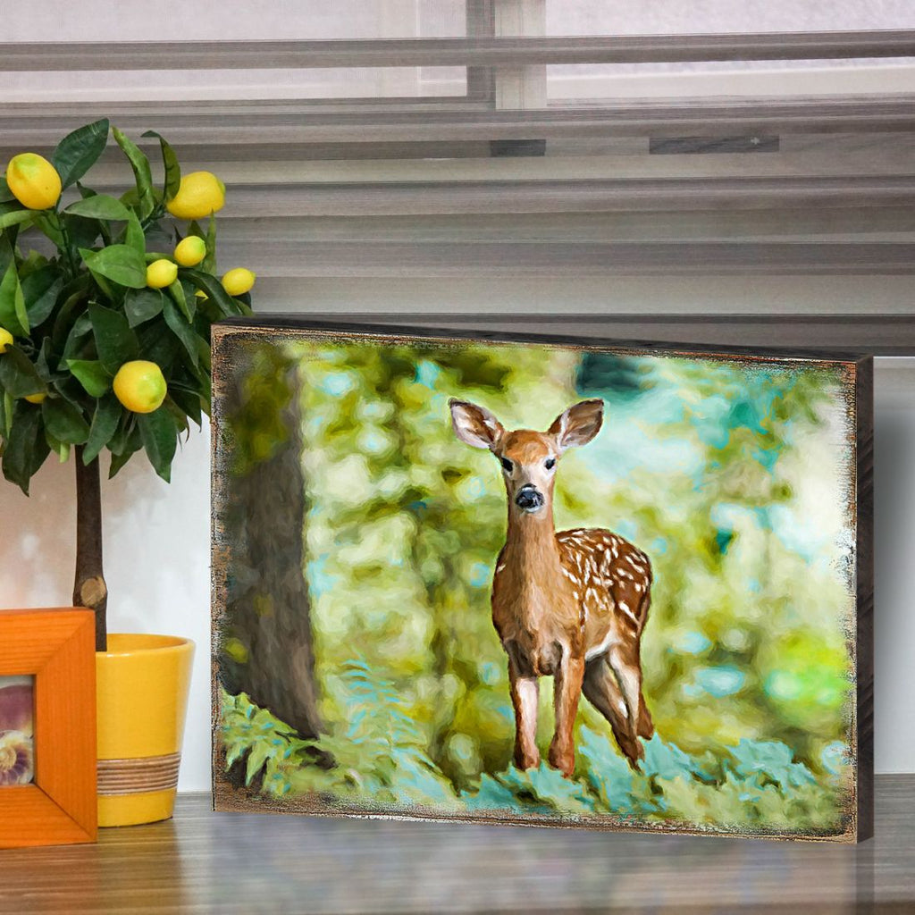 Forest Deer Art Wooden Wall Art by Nature Wonders - Nature Wildlife Decor - 95290B