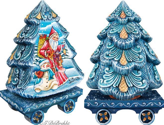 Holiday Express Santa Surprise Tree Box 529213 by G DeBrekht