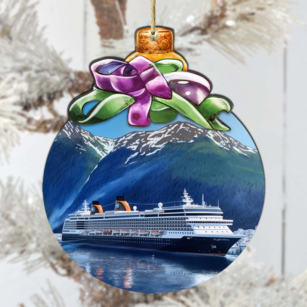 Alaskan Cruise Adventure Wooden Ornaments by G.Debrekht - Wildlife Holiday Decor - 870032