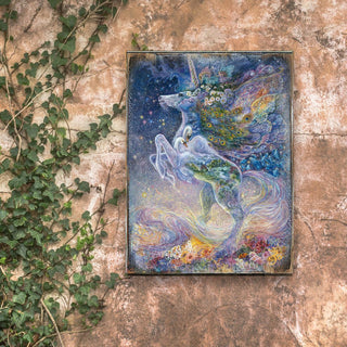 Soul of a Unicorn Fantasy Wooden Wall Art by Josephine Wall - Fantasy Decor - 852128-JW