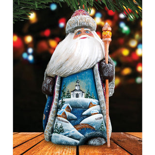 Winter Church Santa Hand-Painted WOODCARVED Masterpiece by G. DeBrekht - Nativity Holiday Decor - 8214838