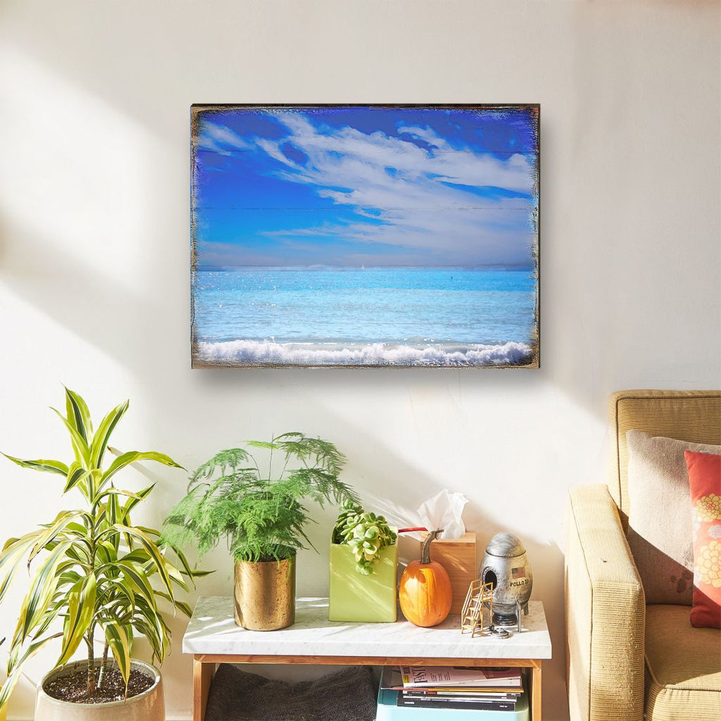 The Beach Wood Wooden Coastal Wall Art by Nature Wonders - Coastal Sea-Life Decor - 95226-3B