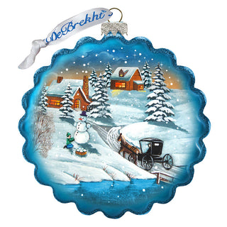 Vintage Village Wreath Glass Ornament by G. DeBrekht - Christmas Decor - 759-043