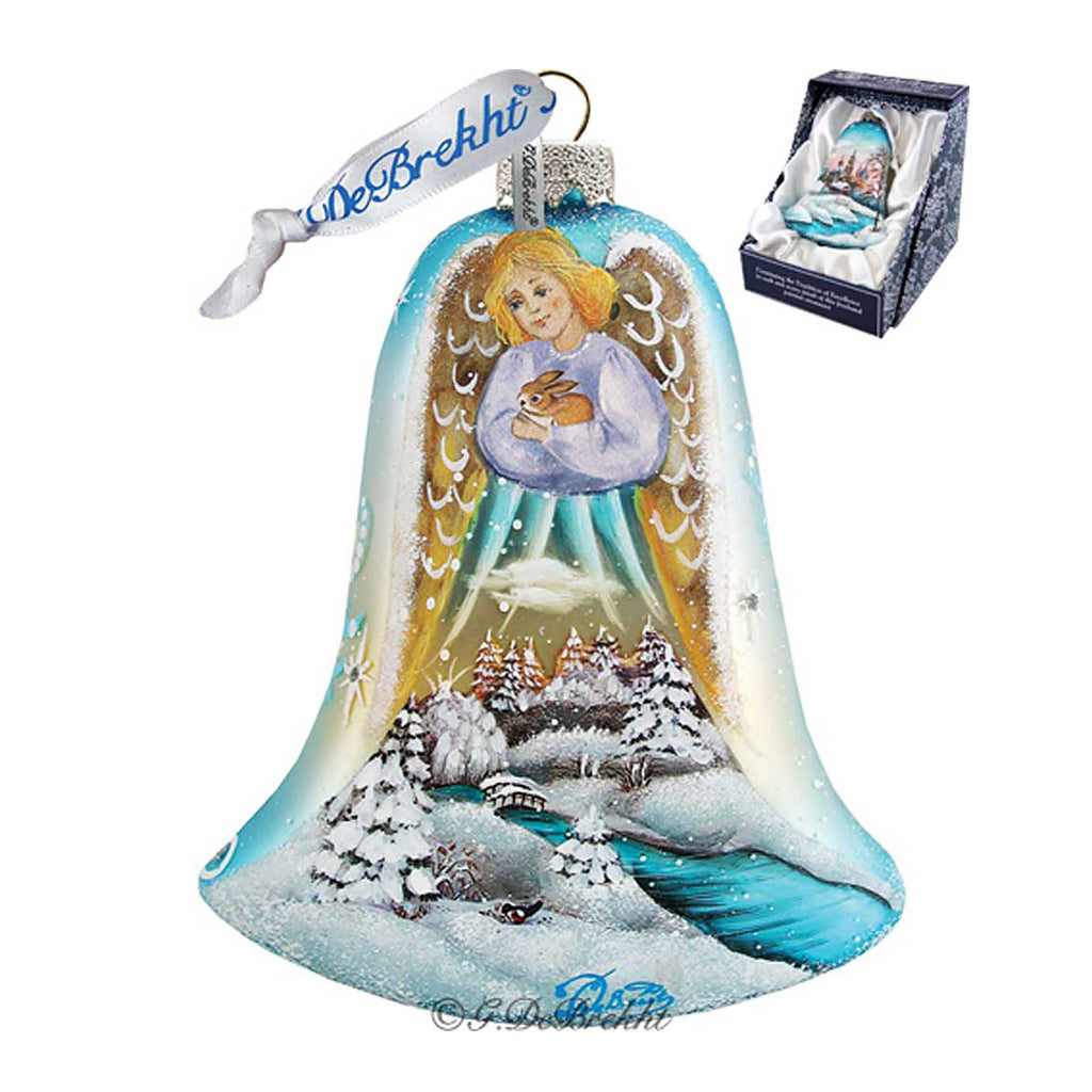 Angel Bell Glass Ornament by G. DeBrekht - Nativity Holiday Decor - 73161