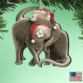 Star Cats Santa Wooden Ornaments by Laura Seeley - Pets Dog and Cats Decor - 8512068-LS