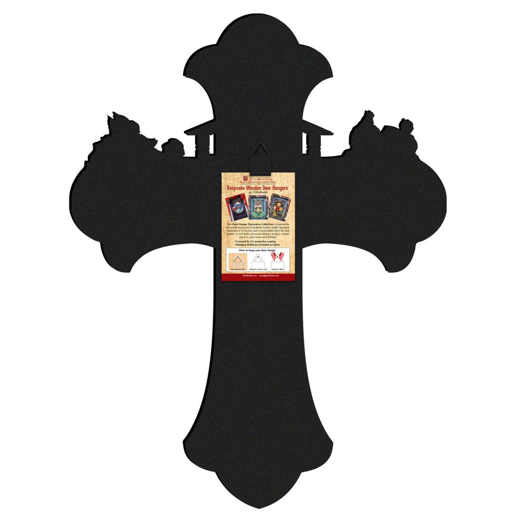 Easter Cross- He is Risen Outdoor Scene by Susan Winget - Easter Spring Decor - 8471303F-SW