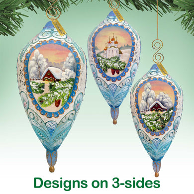 Winter Cottage Sculpted Ornament by G. DeBrekht - 621141
