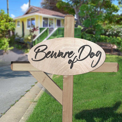 Beware of Dog, Sign, Birch wood, Dog Sign, Beware of Dog Plaque - 320311