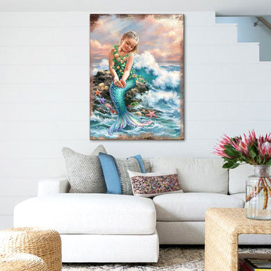 Princess of The Sea Wooden Coastal Wall Art by D. Gelsinger - Coastal Holiday Decor - 95652B-1611