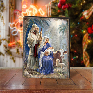Holy Night Wooden Wall Art by D. Gelsinger - Nativity Holiday Decor - 95631B-1618