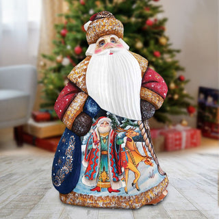 Courier Dancing Santa Hand-Painted WOODCARVED Masterpiece by G. DeBrekht - Christmas Decor - 8214817 *** PRE-ORDER - Handmade Just for You! ***