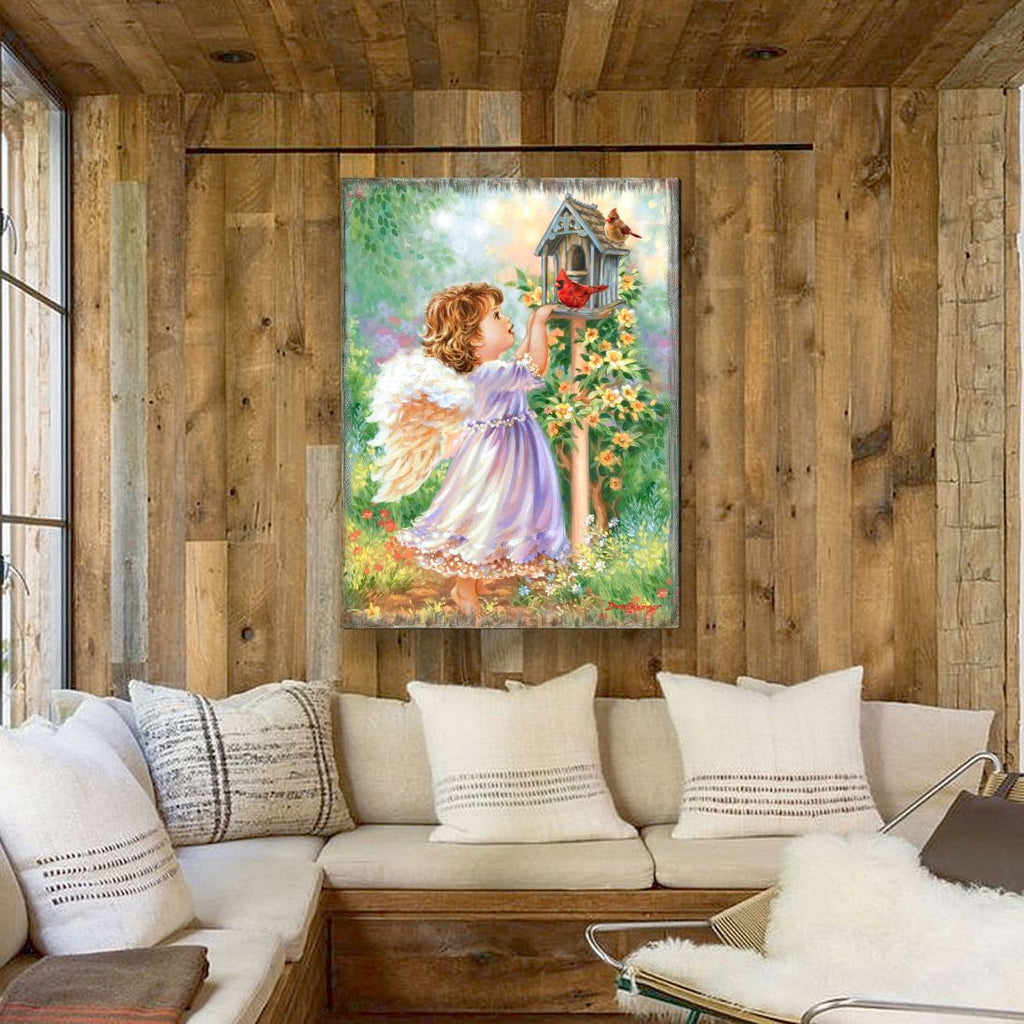 Angels Are Near Wooden Wall Art by D. Gelsinger - Nativity Holiday Decor - 95678B-DG