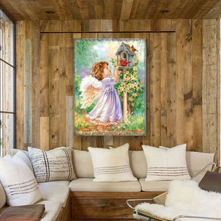 Angels Are Near Wooden Wall Art by D. Gelsinger - Nativity Holiday Decor - 95678B-DG