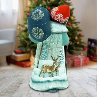 Reindeer Santa Hand-Painted WOODCARVED Masterpiece by G. DeBrekht - Wildlife Holiday Decor - 8215097 *** PRE-ORDER - Handmade Just for You! ***