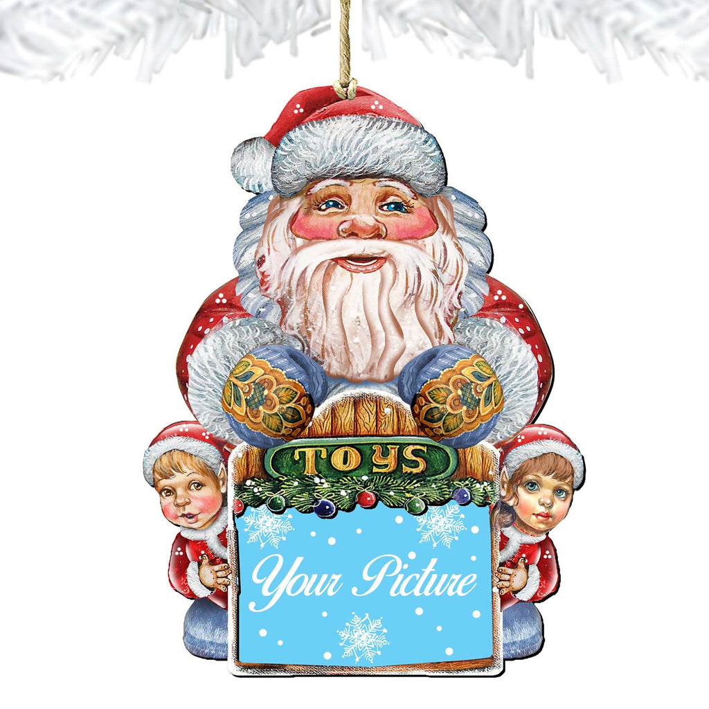 Santa Christmas Picture Frame Ornaments - Ornament for Photo - Christmas Santa Snowman Decor - 8119172PF