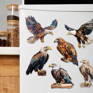 Eagle's Flight Decorative Eco Wood Magnets Set of 6 by G. Debrekht - Wildlife Decor - 8090101G-S6