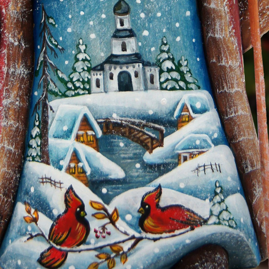 Winter House Santa Hand-Painted WOODCARVED Masterpiece by G. DeBrekht - Wildlife Holiday Decor - 8214839