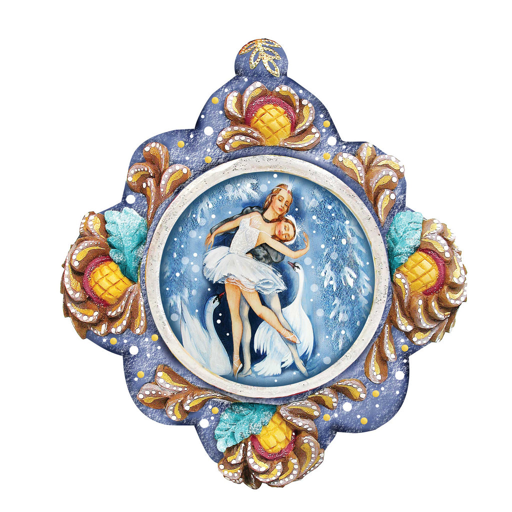 Swan Ballet Sculpted Hand-Painted Christmas Ornament by G. DeBrekht - Love Family Kids Decor - 6102531