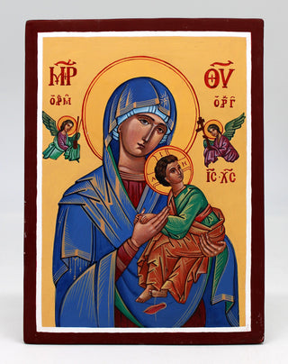 Virgin Mary Directress - Original One-of-a-Kind Orthodox Icon Handpainted on Wood 7.5 x 5.5