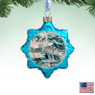 Catch the Rainbow Trout Mercury Glass Ornament by J. Bergsma - Wildlife Holiday Decor - 7783674-JB