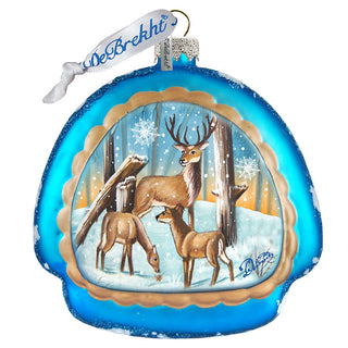 Deer Love Glass Ornament by G. DeBrekht - Wildlife Holiday Decor - 756-011