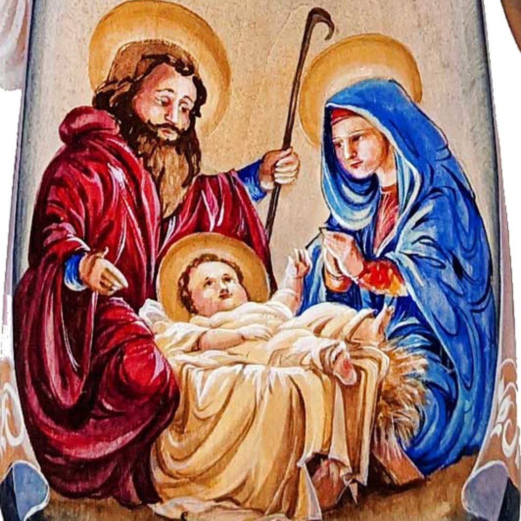 Nativity Angel Hand-Painted WOODCARVED Figurine by G. DeBrekht - Nativity Holiday Decor - 250051