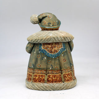 One-of-a-Kind Santa with Bird WOODCARVED Figurine 65x4x5 Inches by G. Debrekht - - Unique Hand-carved and Hand-Painted Collectible