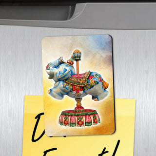 Carousel Elephant Shape Refrigerator Magnets Set of 3