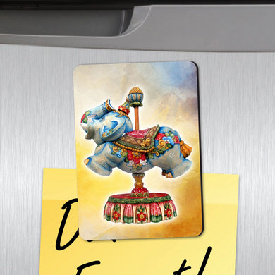 Carousel Elephant Shape Refrigerator Magnets Set of 3