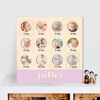 Baby First Birthday Sign - One year Baby - Milestone photo Board - 12 Months baby Collage Sign - Baby Photo Frame - 310324