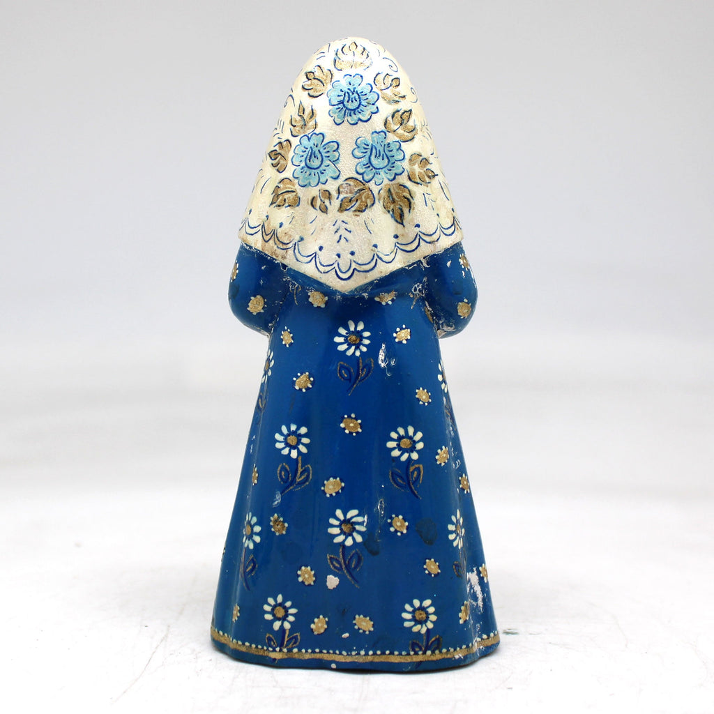 One-of-a-Kind - Girl with Piglet WOODCARVED Figurine 4.5x2x1.5 by G.DeBrekht - Unique Handcrafted and Hand-Painted Collectible