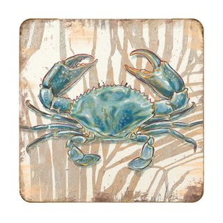 Crab Wooden Cork Coastal Coasters Gift Set of 4 by Nature Wonders - 95224-2C-S4