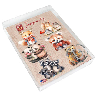 Forest Animals Decorative Eco Wood Magnets Set of 6 by G. Debrekht - Wildlife Decor - 8090021G-S6