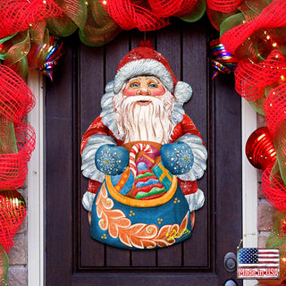 Birdie Santa Christmas Door Decor by G. DeBrekht - Christmas Santa Snowman Decor - 8117902H