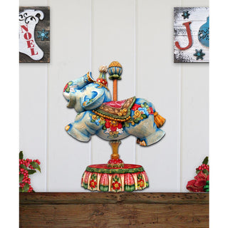 Carousel Elephant Christmas Holiday Door Decor by G. DeBrekht - Carousel Holiday Decor - 8114043H
