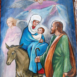 Santa and the Guardian Angels Hand-Painted WOODCARVED Masterpiece by G. DeBrekht - Nativity Holiday Decor - 215861