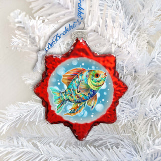 Coastal Decorations - Colorful Fish Keepsake Glass Ornaments by G. Debrekht - Christmas Decor - 777409