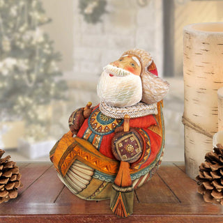 On River Boat Santa Hand-Painted WOODCARVED Masterpiece by G. DeBrekht - Christmas Decor - 216530 - SPECIAL ORDER