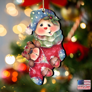 Bearly Hanging on Wooden Ornaments by Jamie Mills-Price - Christmas Decor - 8457501