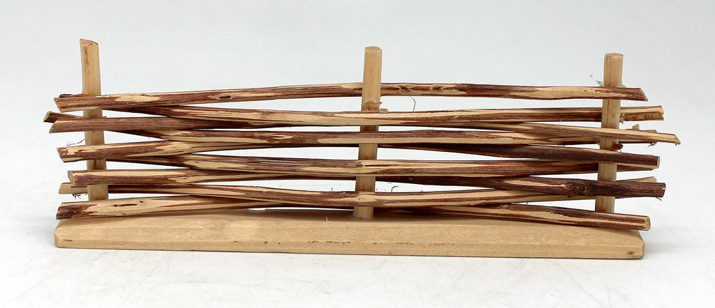 One-of-a-Kind Decorative Wood Fence for Nativity Village Decor Set of 2 by G. DeBrekht