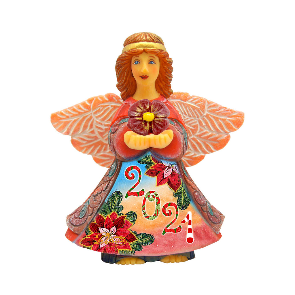 Dated Prosperity Angel Gift Giver Handcrafted Christmas Figurine - G. DeBrekht - Nativity Holiday Decor - 516651D