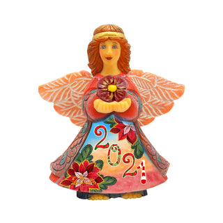 Dated Prosperity Angel Gift Giver Handcrafted Christmas Figurine - G. DeBrekht - Nativity Holiday Decor - 516651D
