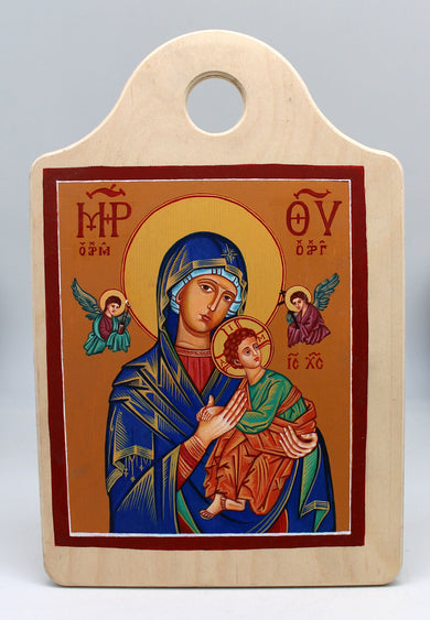 Virgin Mary Directress - Original One-of-a-Kind Orthodox Icon Handpainted on Wood 12 x 8